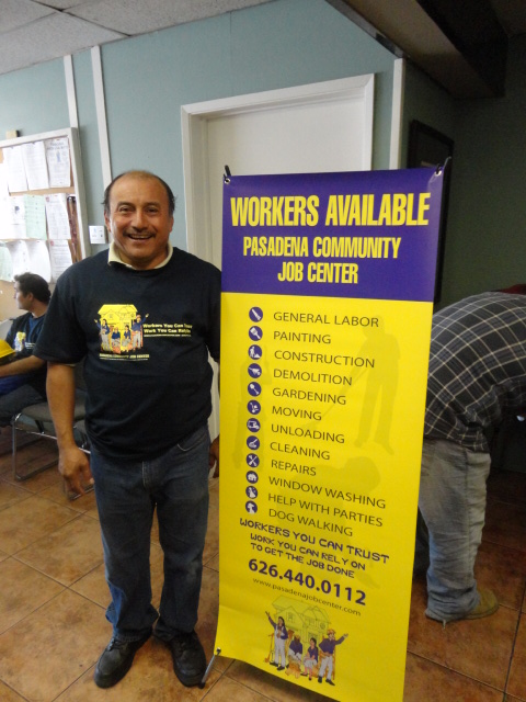 Pasadena Job Center worker proudly posing for a picture during the event